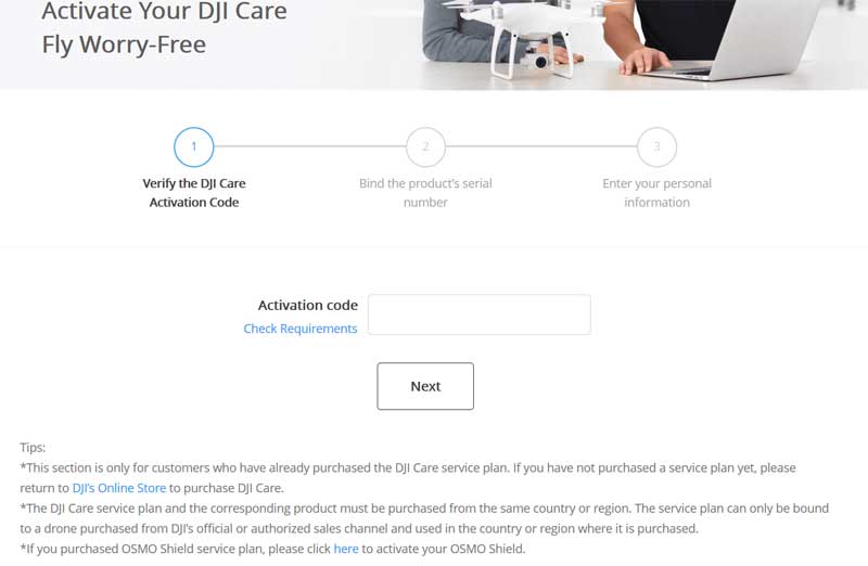 https://support.dji.com/care/active